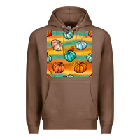Chestnut Pumpkin And Glitter Seamless Pattern Premium Hoodie - BundleAndBundleShop
