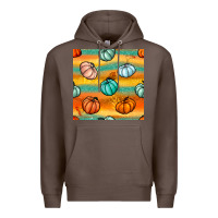 Coffee Pumpkin And Glitter Seamless Pattern Premium Hoodie - BundleAndBundleShop