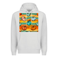 Dove Grey Pumpkin And Glitter Seamless Pattern Premium Hoodie - BundleAndBundleShop