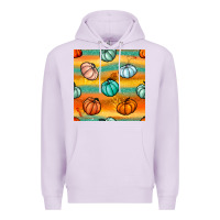 Lilac Pumpkin And Glitter Seamless Pattern Premium Hoodie - BundleAndBundleShop