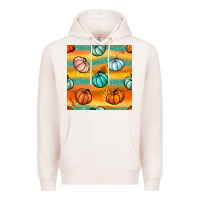 Pale Pink Pumpkin And Glitter Seamless Pattern Premium Hoodie - BundleAndBundleShop