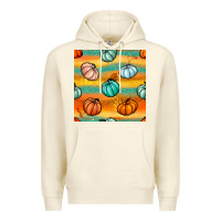 Sandshell Pumpkin And Glitter Seamless Pattern Premium Hoodie - BundleAndBundleShop