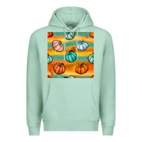 Seafoam Pumpkin And Glitter Seamless Pattern Premium Hoodie - BundleAndBundleShop