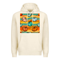 Tofu Pumpkin And Glitter Seamless Pattern Premium Hoodie - BundleAndBundleShop