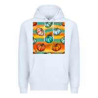 White Pumpkin And Glitter Seamless Pattern Premium Hoodie - BundleAndBundleShop