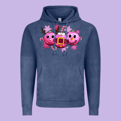 Pink Christmas Vintage Hoodie Designed By Cowgirlartshop