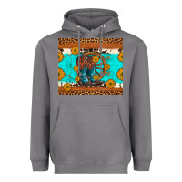 Storm cowboy boots and sunflowers turquoise leopard background Heavyweight Hoodie - Artiststas