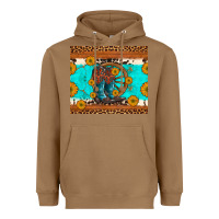 Toasted Coconut cowboy boots and sunflowers turquoise leopard background Heavyweight Hoodie - Artiststas