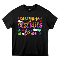 Black everyone deserves love Heavy Core Tee - Artiststas