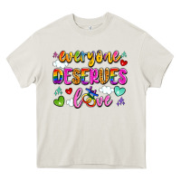 Cream everyone deserves love Heavy Core Tee - Artiststas