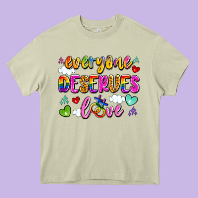Everyone Deserves Love Heavy Core Tee Designed By Artiststas