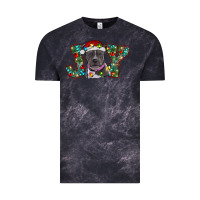 Cloud Black Christmas Pitbull Joy Vintage Tee - RanaPortraitStore