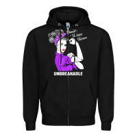 Black Domestic Violence Warrior Unbreakable Awareness Gift Zipper Hoodie - minhPixels