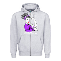 Heather Grey Domestic Violence Warrior Unbreakable Awareness Gift Zipper Hoodie - minhPixels