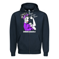 Navy Domestic Violence Warrior Unbreakable Awareness Gift Zipper Hoodie - minhPixels