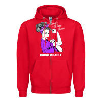 Red Domestic Violence Warrior Unbreakable Awareness Gift Zipper Hoodie - minhPixels