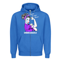 True Royal Domestic Violence Warrior Unbreakable Awareness Gift Zipper Hoodie - minhPixels