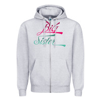 Heather Grey Big Sister love Big Sis Gift ba Zipper Hoodie - minhPixels
