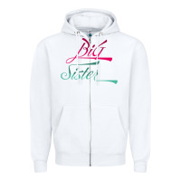 White Big Sister love Big Sis Gift ba Zipper Hoodie - minhPixels