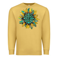 Antique Gold sunflower with gemstone and cowhide Premium Sweatshirt - Artiststas
