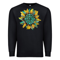 Black sunflower with gemstone and cowhide Premium Sweatshirt - Artiststas
