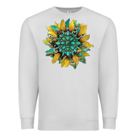 Dove Grey sunflower with gemstone and cowhide Premium Sweatshirt - Artiststas