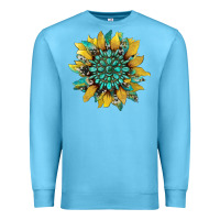 Ocean Blue sunflower with gemstone and cowhide Premium Sweatshirt - Artiststas