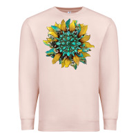 Pale Pink sunflower with gemstone and cowhide Premium Sweatshirt - Artiststas