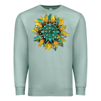 Seafoam sunflower with gemstone and cowhide Premium Sweatshirt - Artiststas