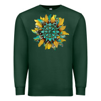 Sports Green sunflower with gemstone and cowhide Premium Sweatshirt - Artiststas
