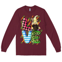 Burgundy Love Easter gnome Easter Day Long Sleeve Tee - CowGirlArtShop