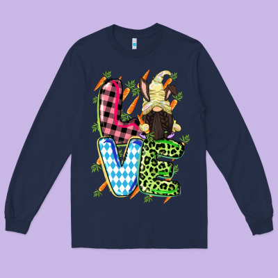 Love Easter Gnome Easter Day Long Sleeve Tee Designed By Cowgirlartshop