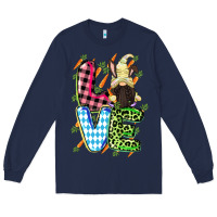 Navy Love Easter gnome Easter Day Long Sleeve Tee - CowGirlArtShop