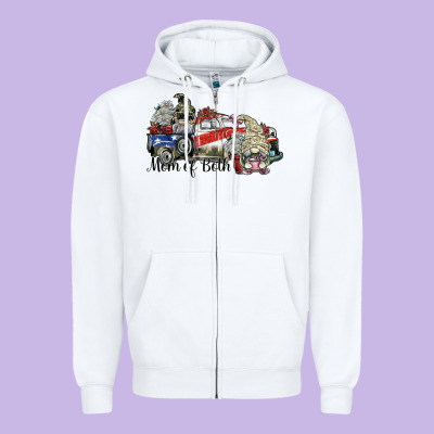 Mom Of Both Zipper Hoodie Designed By Sublimationcraftshop