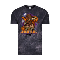 Cloud Black Messy bun Basketball girl Vintage Tee - HowdyJamesFarm