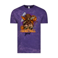 Cloud Purple Messy bun Basketball girl Vintage Tee - HowdyJamesFarm