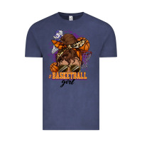 Vintage Denim Messy bun Basketball girl Vintage Tee - HowdyJamesFarm