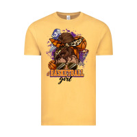 Vintage Mustard Messy bun Basketball girl Vintage Tee - HowdyJamesFarm