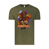 Vintage Olive Messy bun Basketball girl Vintage Tee - HowdyJamesFarm