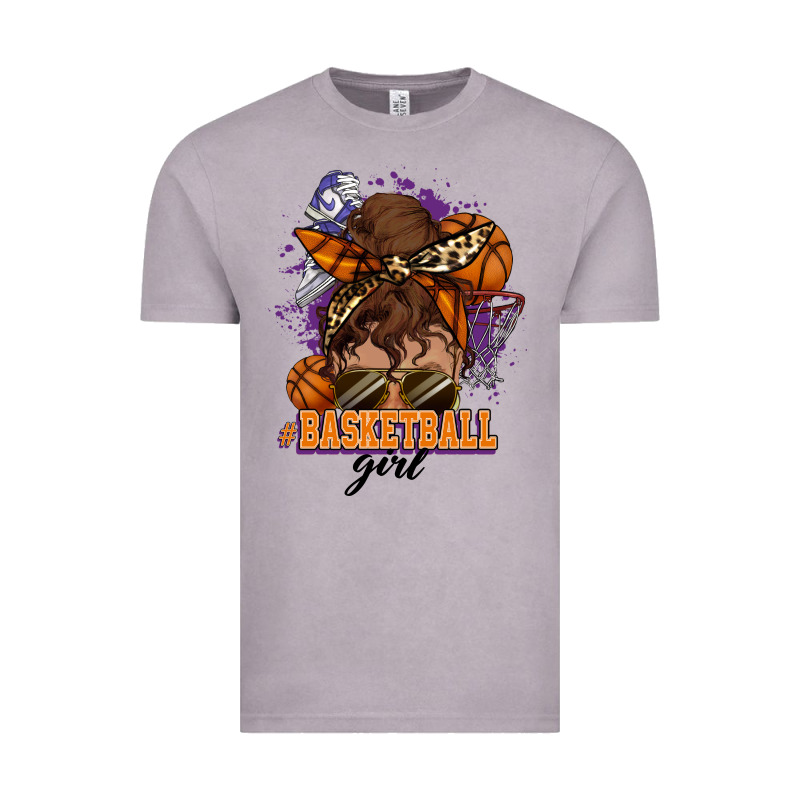 Messy Bun Basketball Girl Vintage Tee by HowdyJamesFarm | Teevron