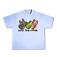 Peace Love Crawfish Mardi Gras Urban Heavy Tee | Teevron