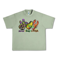Oil Green peace love crawfish mardi gras Urban Heavy Tee - CowGirlArtShop