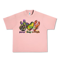 Salmon peace love crawfish mardi gras Urban Heavy Tee - CowGirlArtShop