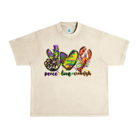 Sandshell peace love crawfish mardi gras Urban Heavy Tee - CowGirlArtShop