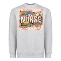 Heather Grey Easter Nurse Heavyweight Sweatshirt - LillyAllenDesigns