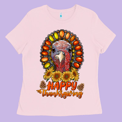 Happy Thanksgiving Gemstone Ladies Tee Designed By Ranaportraitstore