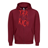 Burgundy tax the rich shirt (on back)political t shirts for women men t shirt Zipper Hoodie - minhPixels
