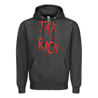 Charcoal Heather tax the rich shirt (on back)political t shirts for women men t shirt Zipper Hoodie - minhPixels