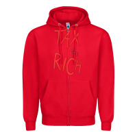 Red tax the rich shirt (on back)political t shirts for women men t shirt Zipper Hoodie - minhPixels
