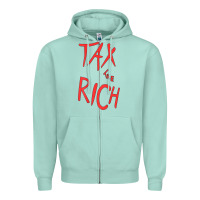 Seafoam tax the rich shirt (on back)political t shirts for women men t shirt Zipper Hoodie - minhPixels
